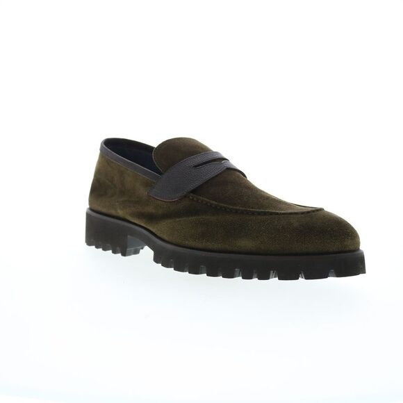 Di Bianco Mens Brera Suede Scozzina Green Shoes (NWT) - Picture 2 of 7